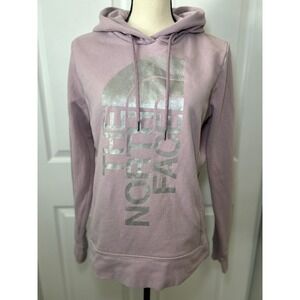 The North Face Pullover Hoodie Silver Trivert Logo Lavender Purple Womens Size M